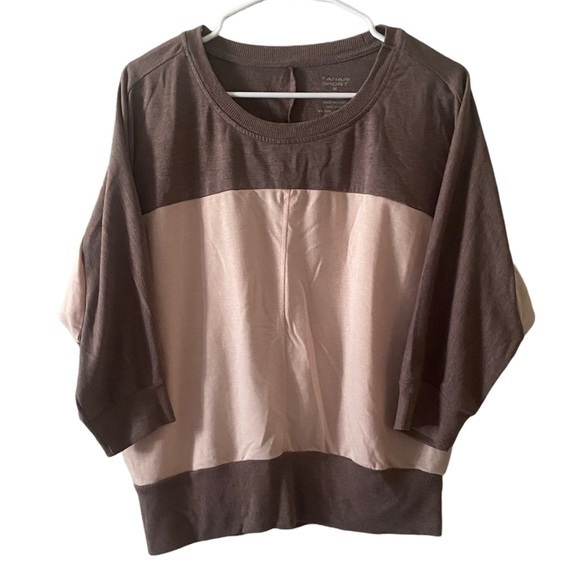 Tahari Sport Pink Color Blocked Oversized Quarter Sleeve‎ Pullover Size Medium - Picture 1 of 5